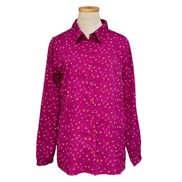 Yumi Shirt Long Sleeve Blouse Button Up Pink Size 2 / 4 - Picture 1 of 17